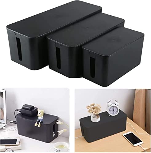 YaeCCC Cable Management Organizer Box Power Strips Hider Power Cords Hider for Desk, TV, Computer, USB Hub,Cords (Set of
