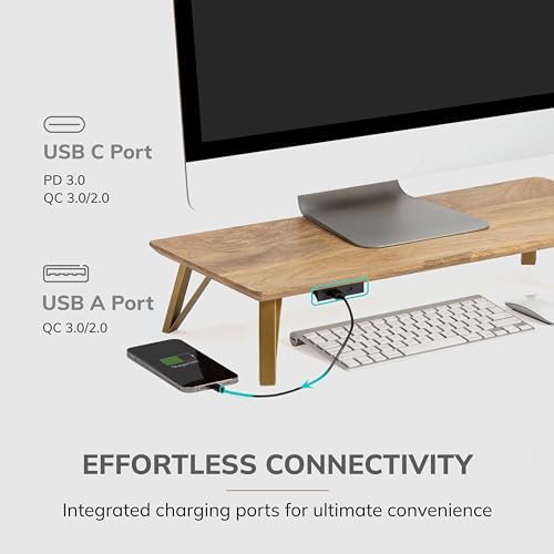Anji Mountain Monitor Stand for Desk - Desktop Organizer & Laptop Riser, Ergonomic Monitor Riser, Space-Saving, Durable,