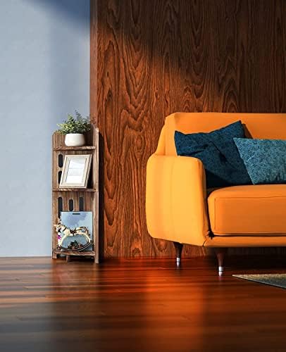 Meangood Bathroom Corner Shelf Stand, 3 Tier Solid Wood Display Shelf for Narrow Space, Shower Corner Shelf, Plant Stand