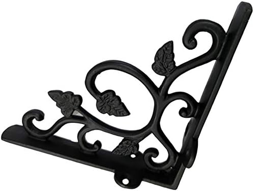 Adonai Hardware "Meshezaheel" Antique Iron Shelf Bracket (Supplied as 8 Pieces per Pack) - Black Powder Coated