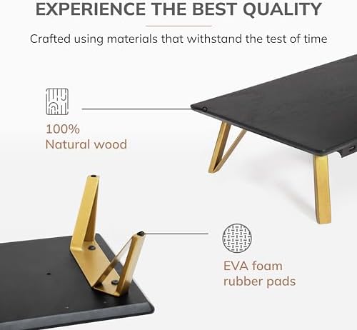 Anji Mountain Monitor Stand for Desk - Desktop Organizer & Laptop Riser, Ergonomic Monitor Riser, Space-Saving, Durable,