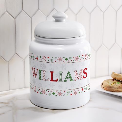 Let's Make Memories Personalized Cookie Jar - For Bakers - Kitchenware - Ceramic - Airtight Lid - Christmas Cookie Stora