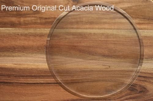 10" Acacia Wood Lazy Susan Organizer Kitchen Turntable for Cabinet Pantry Table Organization