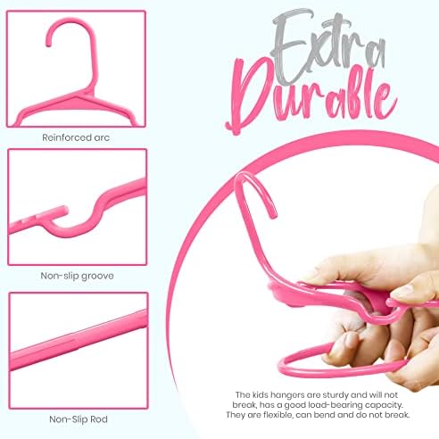 Utopia Home Kids Hangers 60 Pack – 11.5 Inch Baby Closet Hangers Pink
