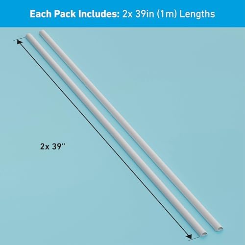 D-Line Half Round Cord Hider, Patented Cable Cover, Hide TV Wall Mount Wires, Raceway for Cords, Decorative Wire Covers,