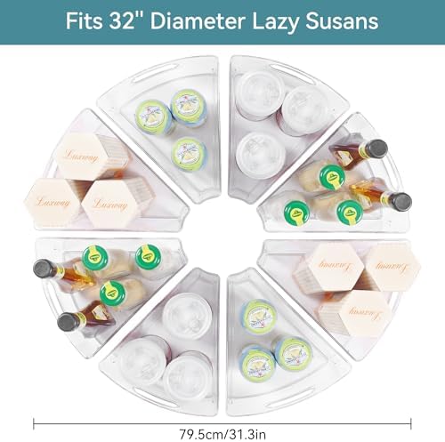 Oubonun Lazy Susan Cabinet Organizer Bins for Kitchen 8 Pack, 1/8 Wedge