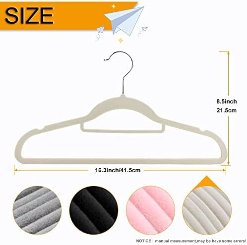 50+10 Pack Non-Slip Velvet Hangers Suit Clothes Hanger Space Saving Hangers 15~20LBS Heavy Duty Flocking Hangers 16.5inch