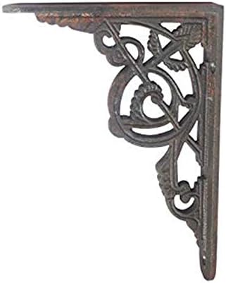 Adonai Hardware Hanameel Natural Raw Antique Iron Shelf Bracket (Supplied as 2 Pieces per Pack) - Natural Unlacquered