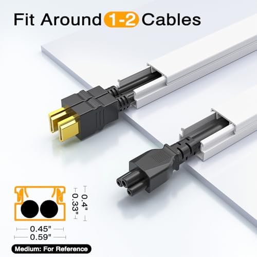 Delamu 157in Cord Covers for Wires on Wall, Cord Hider for 1 Cord, Paintable Cable Hider, Cable Management Wire Covers f