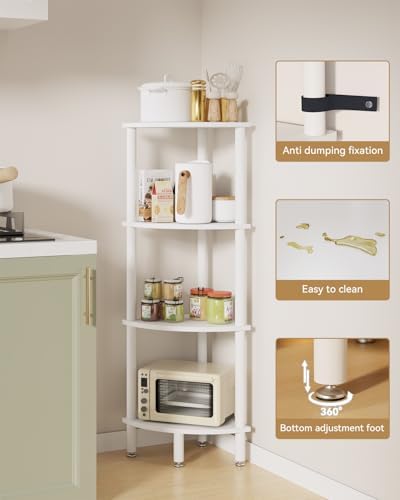 IBUYKE 4 Tier Corner Shelf Stand,Industrial Corner Display Rack WBC014W