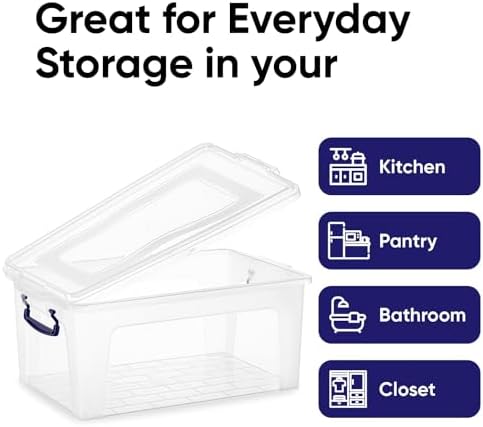 Superio 36 Quart Clear Plastic Storage Boxes with Lids, Stackable Organizer Containers, BPA-Free Storage Bins for Home, 