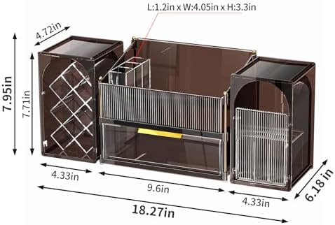 INVSSENE Stackable Makeup Organizer Countertop, Storage Perfume Skincare Cosmetic Lipstick Face Mask Makeup Brush Palett