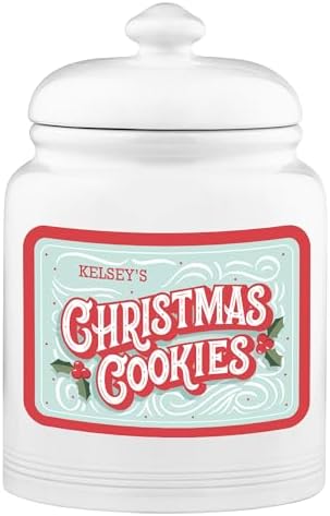 Let's Make Memories Personalized Christmas Cookie Jar - For Her - Kitchen Christmas Décor