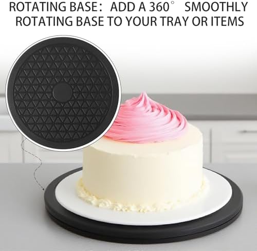 8 Inch Lazy Susan Turntable Heavy Duty Rotating Platform Smooth 360 Swivel for Tabletop, Monitor, Crafts, and TV - Black