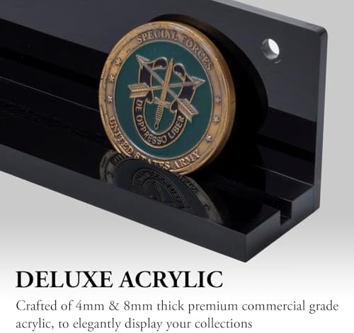 MyGift Premium Black Acrylic Challenge Coin Display Shelf, Set of 3