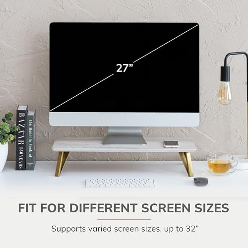 Anji Mountain Monitor Stand for Desk - Desktop Organizer & Laptop Riser, Ergonomic Monitor Riser, Space-Saving, Durable,