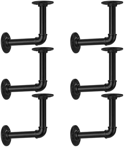 1/2" Pipe Shelf Bracket，Wall Mounted Floating Shelf Bracket, Steam Punk Decor Hanging Wall Metal Bracket, Heavy Duty Dec