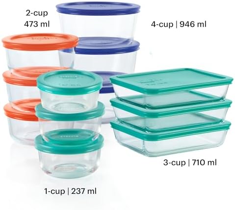 Pyrex Simply Store (12-Pack) Glass Food Storage Containers Set