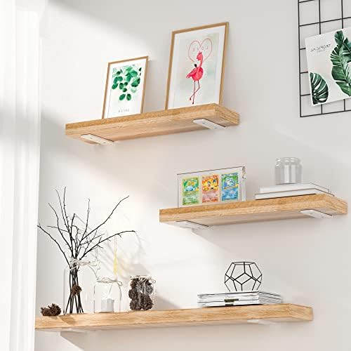 Floating Shelf Brackets 6 Inch 6 Pack, Hidden L Brackets for Shelves White