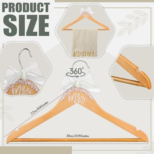 Yuntau Bride Hanger for Wedding Dress Wooden Mrs Hanger,Wood Color,Mrs
