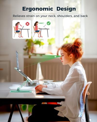Aoviho 360° Rotating Laptop Stand for Desk | Adjustable, Foldable, Portable Aluminum Ergonomic Riser | Compatible with M