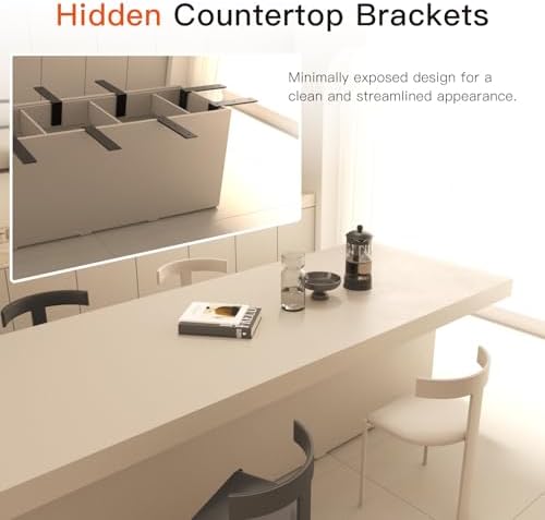 12 Inch Countertop Support Brackets 4 Pack, 3/8" Thick Floating L Brackets