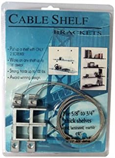 CRL Aluminum Finish Cable Shelf Bracket System for 5/8"-3/4" Shelves