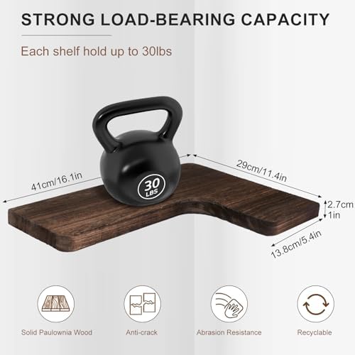 Floating Corner Shelves Set of 3, Solid Wood Picture Wall Shelf, Floating Shelves for Storage for Bedroom Kitchen Bathro