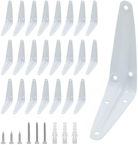 Lilaly 24 Pack Shelf Brackets 4 Inch Shelf Bracket, Heavy Duty L Brackets for Shelves for Hanging Floating Shelves Brack