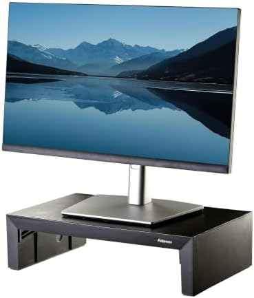 Fellowes Everyday Plus Monitor Stand - 3-Way Height Adjustable with Storage Space - Ergonomic Stand for Laptop, PC, iMac