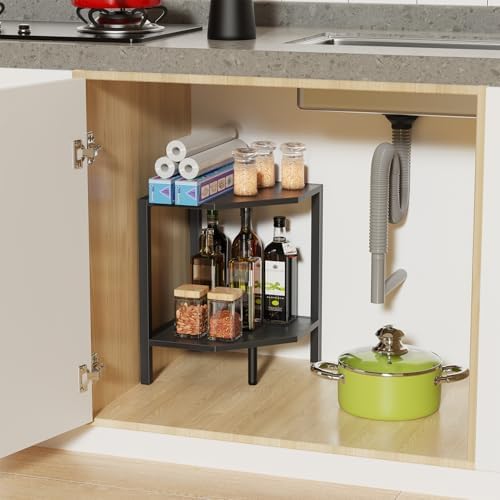 Creso hom Corner Shelf Stand, 2 Tier Industrial Corner Bookshelf