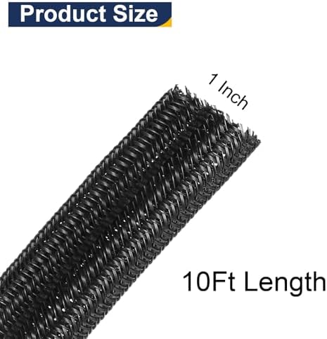 uxcell 10 Ft - 1 Inch Split Sleeving, Braided Cable Sleeving, PET Cable Management Wire Sleeve Cord Protector, Wire Wrap