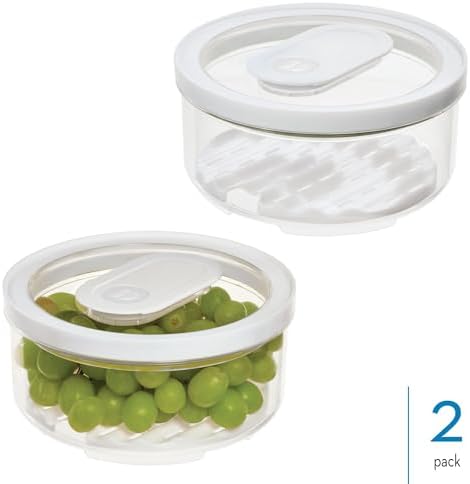 iDesign Small Round Fridge Produce Bin - Set of 2 - Clear