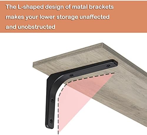DINZI LVJ Long Wall Shelves, 39.4Inch Wooden Wall Mounted Shelves, Set of 2