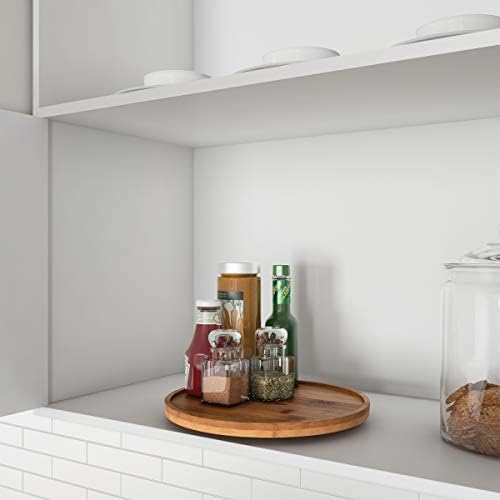 Lavish Home Lazy Susan – All-Natural Bamboo Round Single Tier Turntable Kitchen, Pantry and Vanity Organizer and Display
