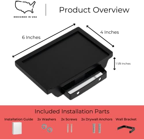 Small Floating Wall Shelf, Mini 4 x 6 in, Black - 1 Pack