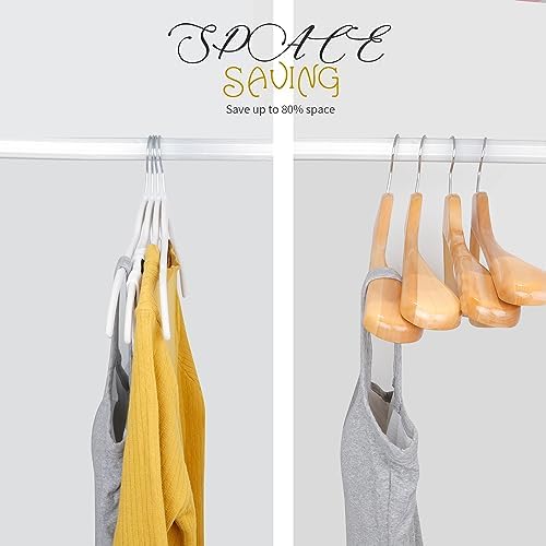 ManGotree 16.5'' Velvet Shirt Hangers with 360° Swivel Hook 50 Pack White
