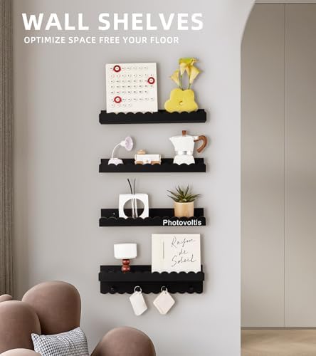 4 PCS Floating Shelves for Wall 15.6"