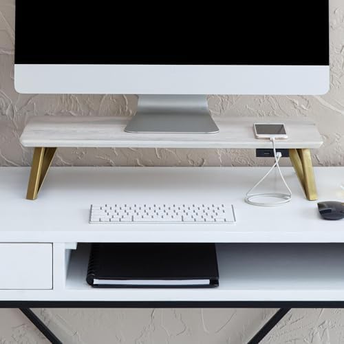 Anji Mountain Monitor Stand for Desk - Desktop Organizer & Laptop Riser, Ergonomic Monitor Riser, Space-Saving, Durable,