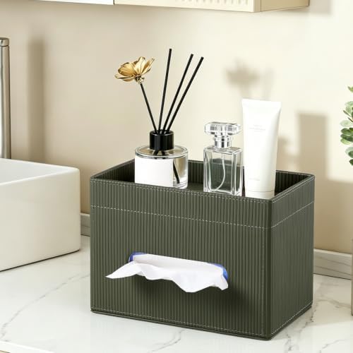Rectangular Tissue Box Cover PU Leather Tissue Box Holder Rectangle