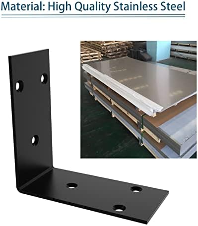 Black Stainless Steel Corner Bracket L Brackets Metal Corner Brace