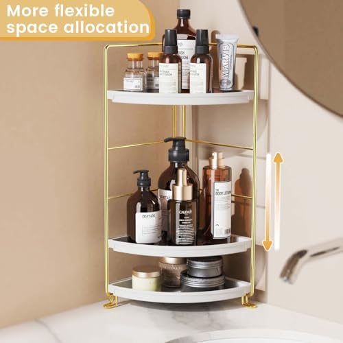 3-Tier Bathroom Organizer Countertop, Corner Bathroom Counter Organizer, Makeup for Vanity Skincare Organizers and Stora
