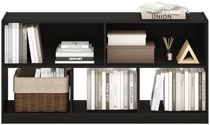 Furinno DALY Book Shelf, 5-Cube Bookshelf, Horizontal Cube Storage Organizer Bookcase, 10.9 x 47.2 x 23.6, for Living Ro