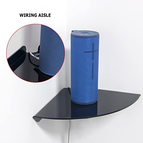 Cosmos 2 Pcs Acrylic Wall Mount Floating Corner Shelves Quarter Round Shower Shelf Hanging Corner Shelves Wall Storage D