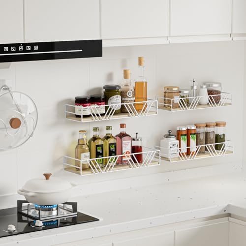 Amaoot Floating Shelves for Wall Set of 4, Wall Shelf Wood Floating Shelf