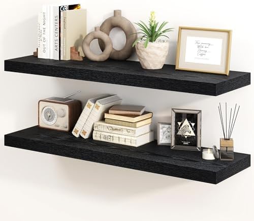30 Inch Floating Shelves, Rustic Floating Wall Shelves 8 Inch Deep, 30 x 8 Floating Shelves for Home Decor, Deep Display
