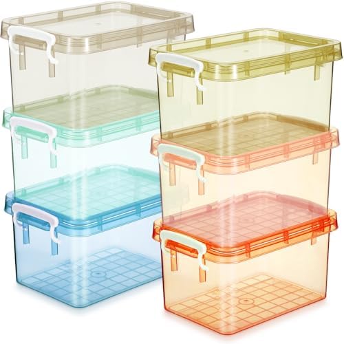 Wenqik 6 Pack Colorful Plastic Storage Bins with Lids, Pastel