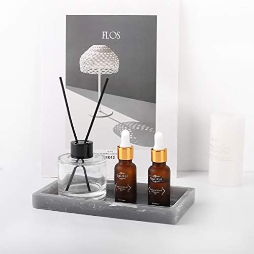Luxspire Resin Bathroom Vanity Tray Countertop Organizer, Mini, Ink Gray