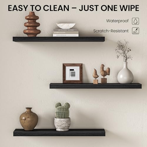 Fun Memories Floating Shelves for Wall 30 Inch, Set of 2 – Wall-Mounted Storage & Display Shelf with Invisible Bracket, 