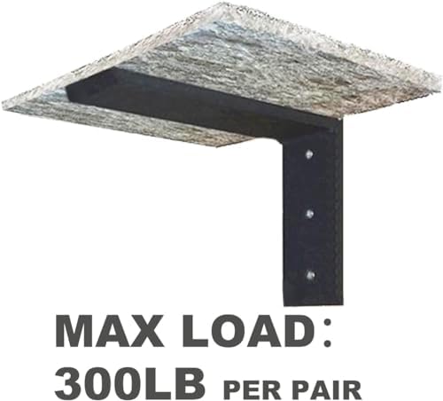 WINKER Countertop Support Bracket 3 Pack Heavy Duty 3/8" Thick Hidden L Shelf Bracket 18" x 8" x 2.5" Metal Corbels for 